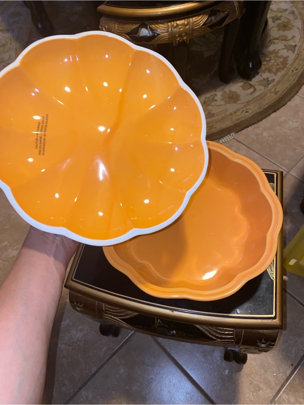 Avon Orange Ceramic Pumpkin Covered Dish - Picture 3 of 6